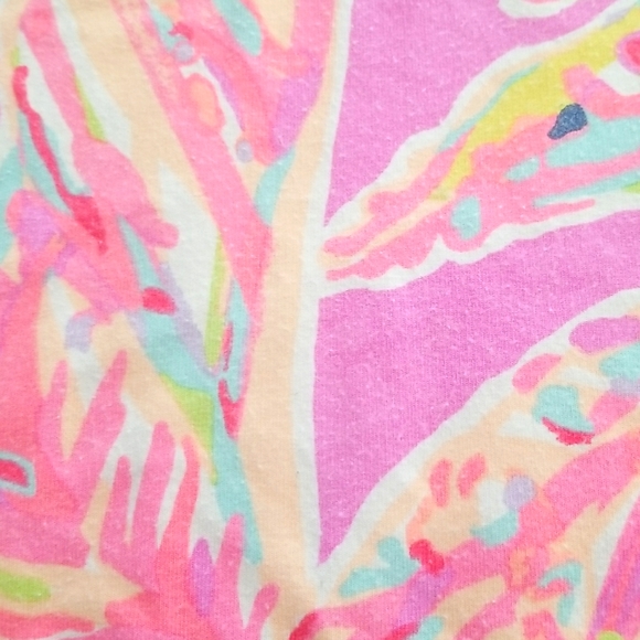 Lilly Pulitzer Flamingo Pink Tropical Multi Color Cuffed Sleeve Dress - Picture 4 of 7